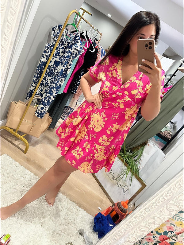 The Brittany Pink floral Dress