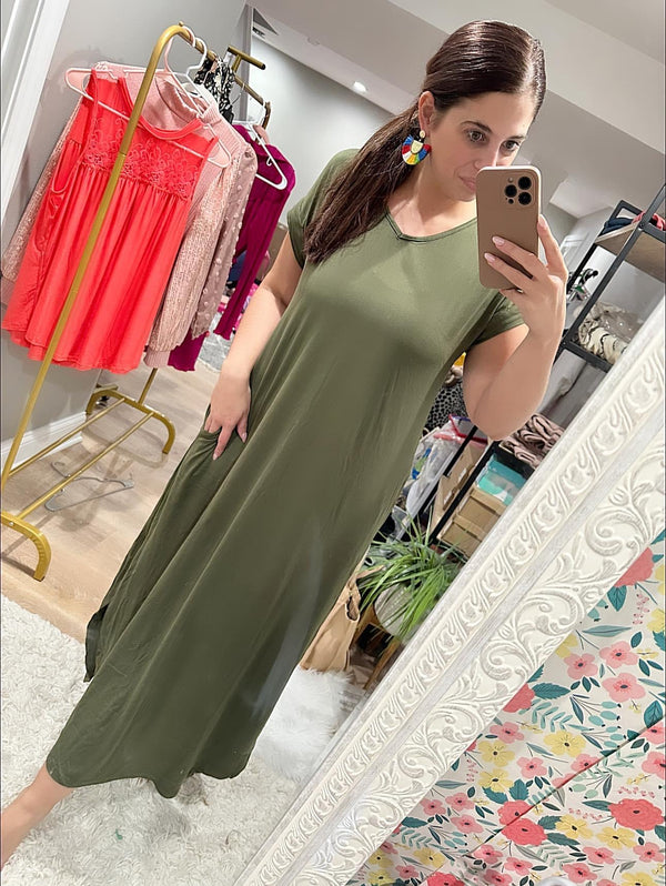 Olive Maxi With Pockets