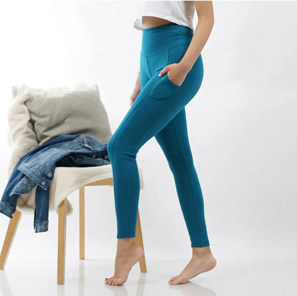 Ecomove High-Rise Legging with Pockets - Teal