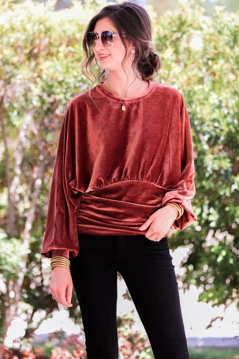 Wine and Dine Copper Velvet Top