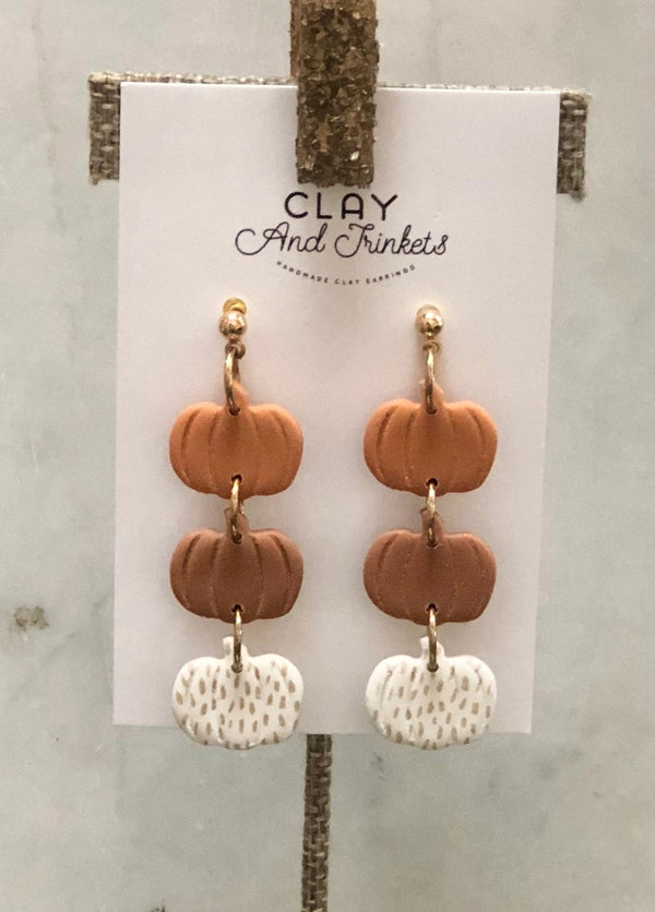 Clay Dangle Neutral Pumpkins