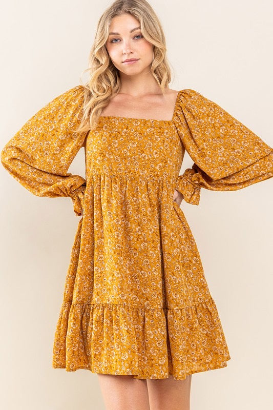 Fall Dreams Marigold Smock Dress