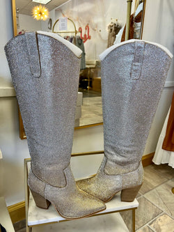 Show Stopper Luxe Sparkle Gold Silver Boots