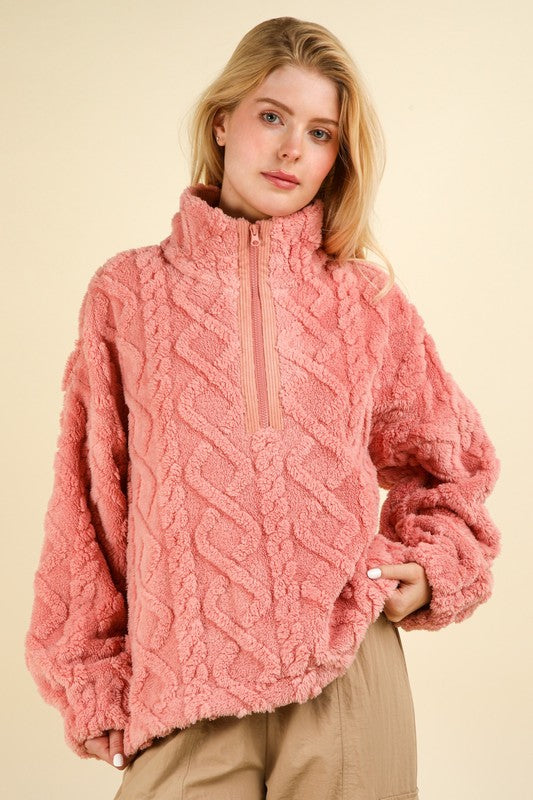 Pink Puffin Teddy Pullover