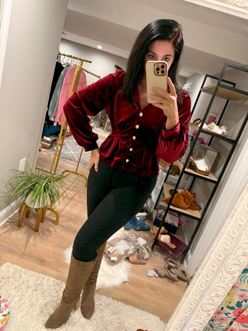 Holiday Velvet Peplum