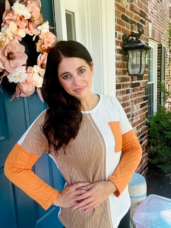 Pumpkin Spice Knit Top