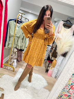 Fall Dreams Marigold Smock Dress