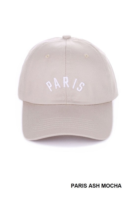 PARIS EMBROIDER HATS ASH MOCHA AND BLACK