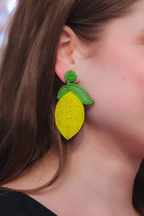 Lemon Seed Bead Earring