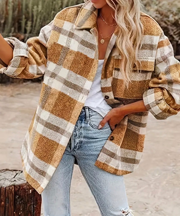 The Kait: Coffee Plaid Shacket